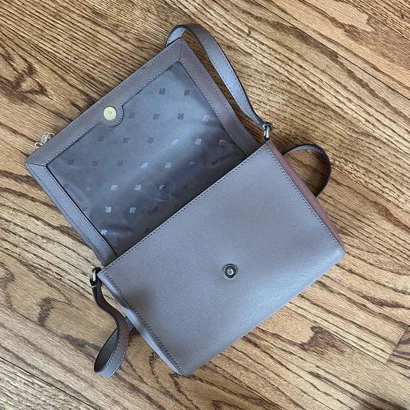 kate spade Gray Taupe Leather Crossbody Bag - Picture 3 of 5
